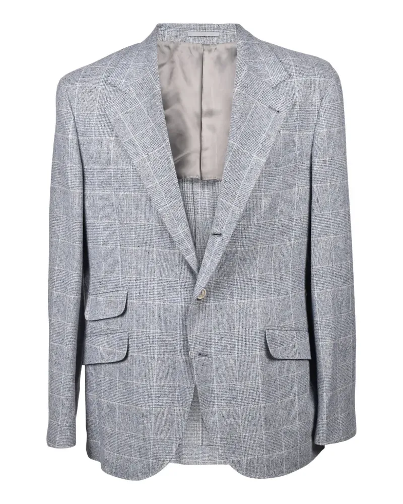 Brunello Cucinelli check-pattern wool blazer - Grau Grau