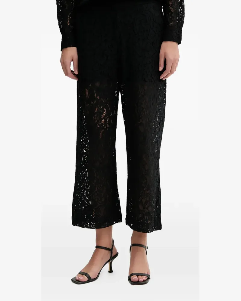 DKNY lace-detail trousers - Schwarz Schwarz