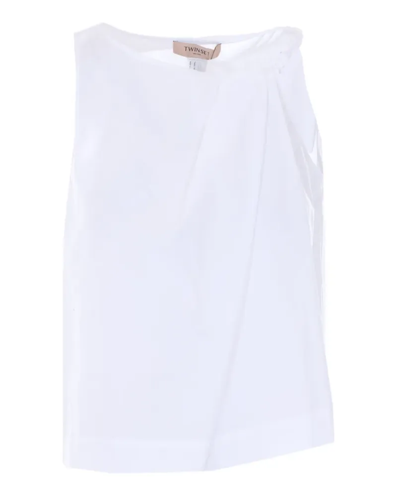 Twin-Set draped sleeveless top - Weiß Weiß