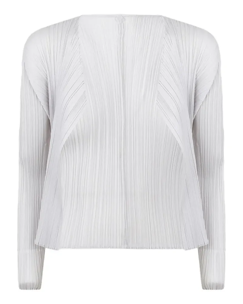 Issey Miyake Basics pleated cardigan - Weiß Weiß