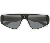 Sonnenbrille mit geometrischem Gestell - Weiß