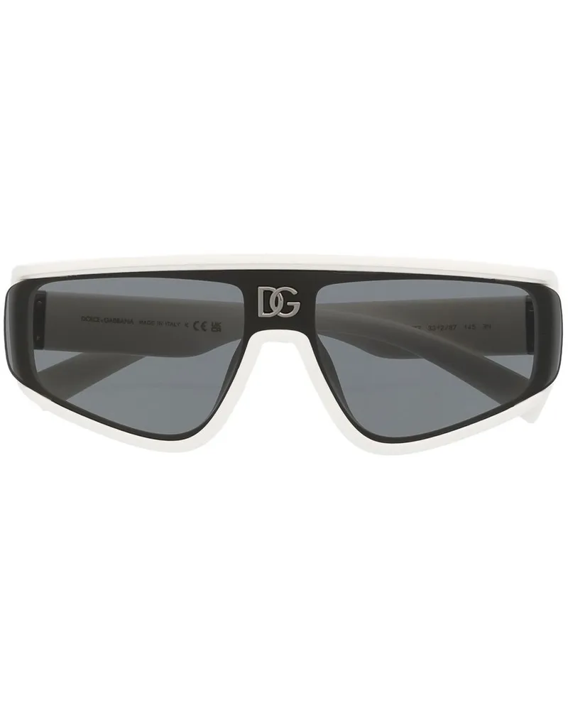Dolce & Gabbana Sonnenbrille mit geometrischem Gestell - Weiß Weiß