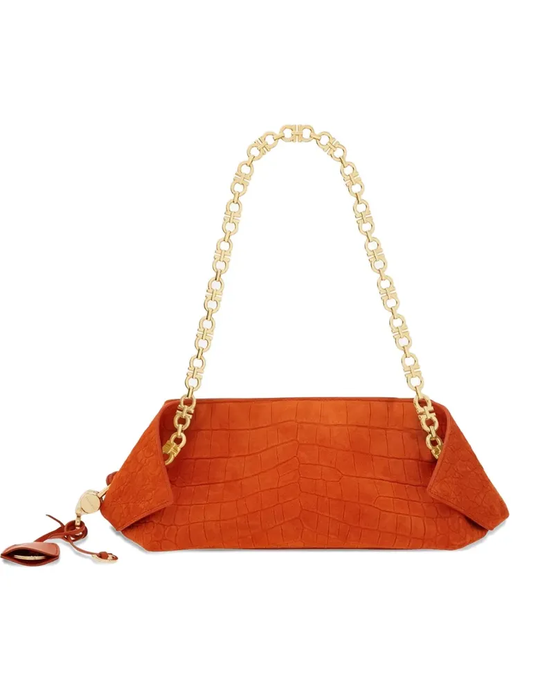 Ferragamo Gancini-chain shoulder bag - Orange Orange