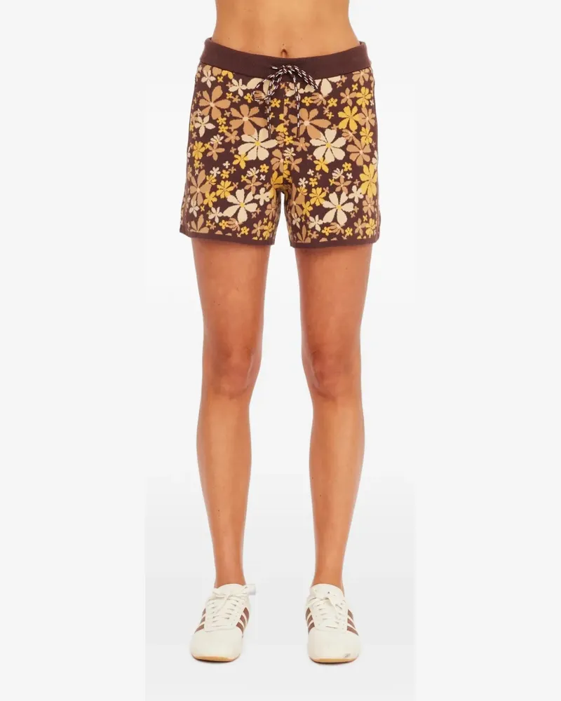 The Upside Copacabana Mini-Shorts mit Blumenprint - Braun Braun