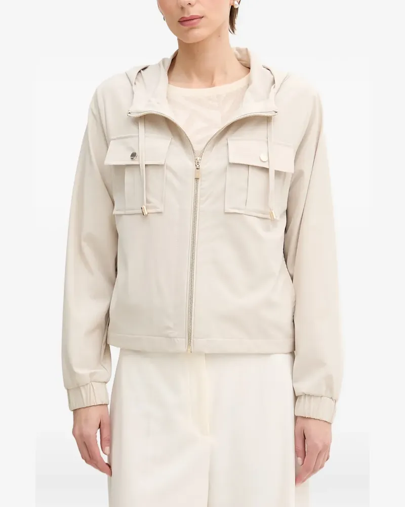 Joseph Ribkoff hooded flap-pocket jacket - Nude Nude