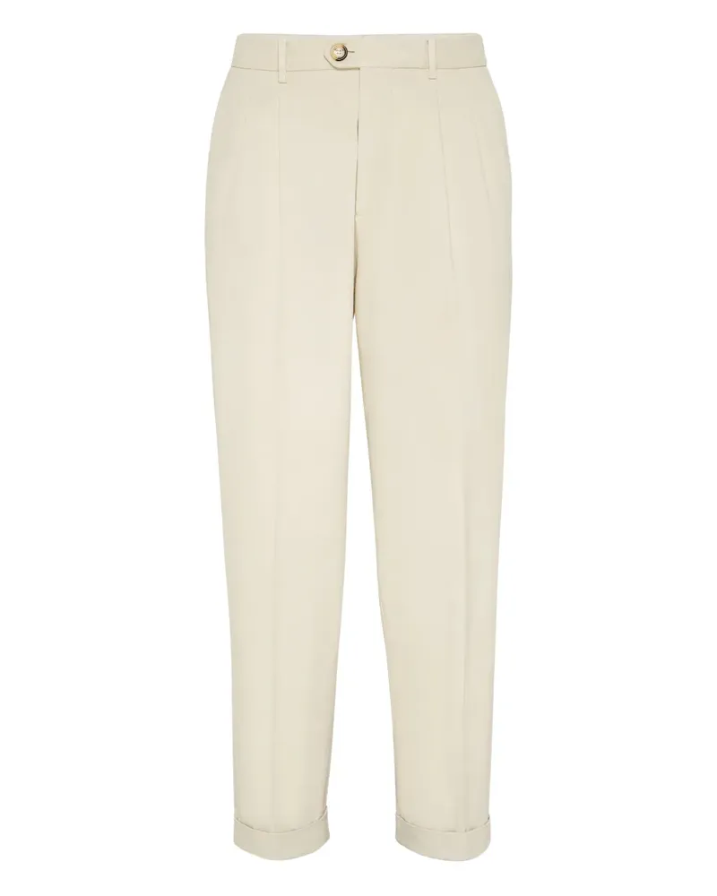 Brunello Cucinelli Hose aus Gabardine - Nude Nude