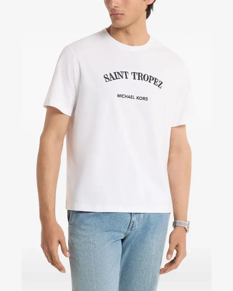 Michael Kors Saint Tropez T-Shirt mit Stickerei - Weiß Weiß