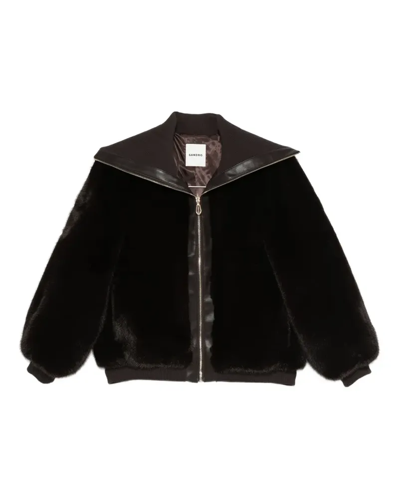 Sandro Jacke aus Faux Fur - Braun Braun