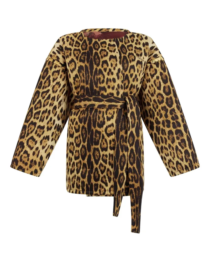 Roberto Cavalli Mantel mit Jaguar Skin-Print - Braun Braun