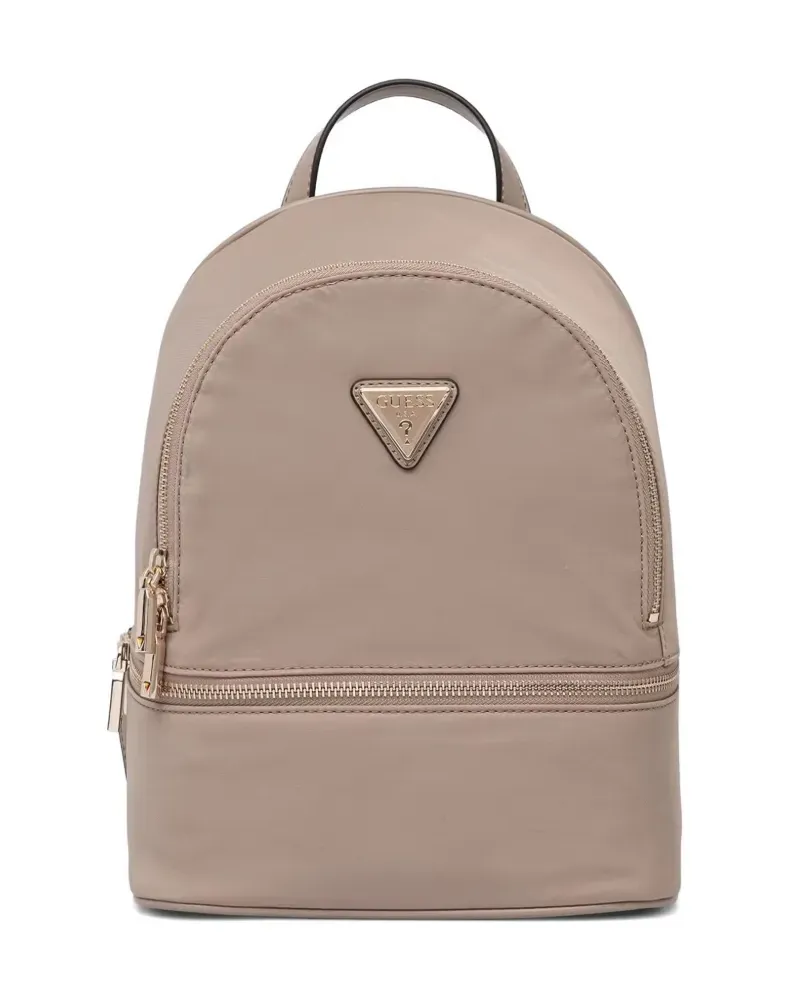 Guess logo-plaque zip-around backpack - Nude Nude