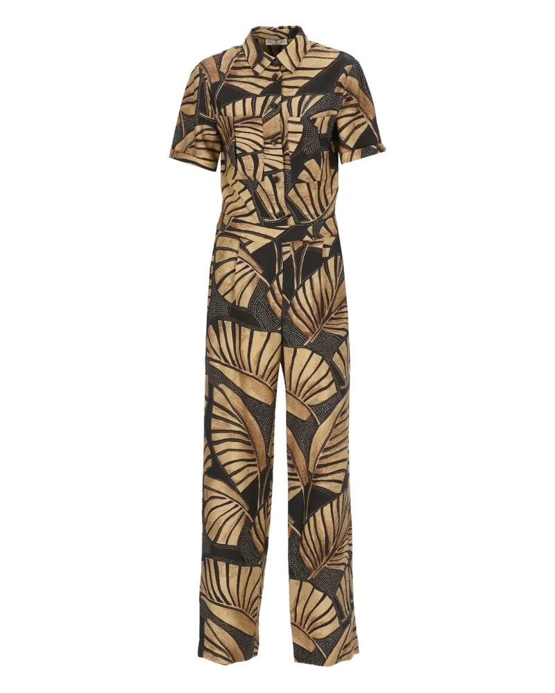 PT TORINO Jumpsuit mit Blatt-Print - Braun Braun