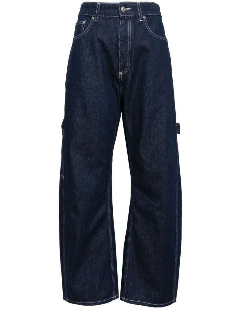 Stella McCartney Straight-Leg-Jeans mit Logo-Patch - Blau Blau