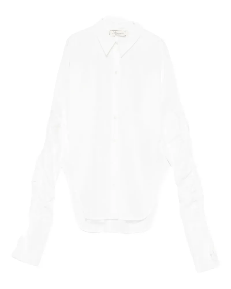 Blumarine gathered-sleeve button-down shirt - Weiß Weiß