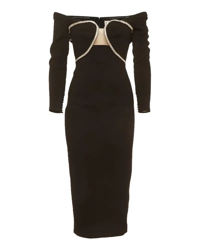 Self-Portrait Schulterfreies Kleid - Schwarz Schwarz