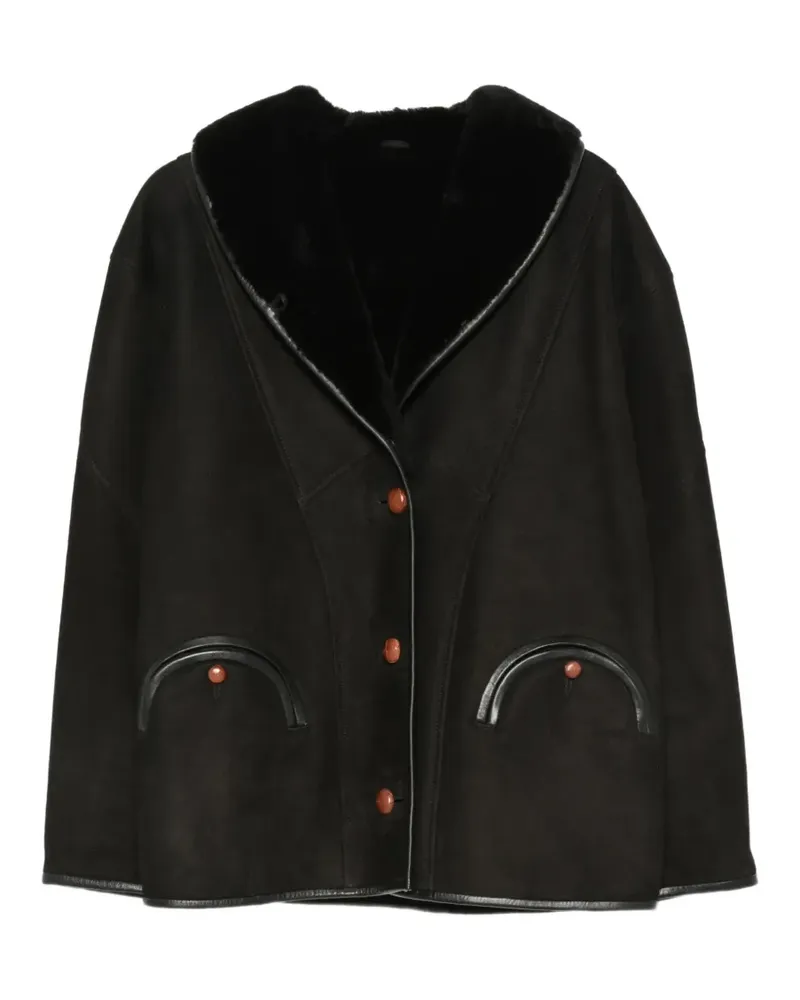 Blazé Milano Tatoosh Jacke mit Shearling-Besatz - Schwarz Schwarz