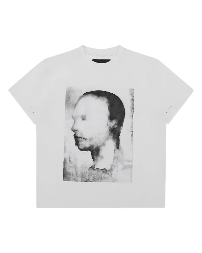 Heliot Emil T-Shirt mit Porträt-Print - Weiß Weiß
