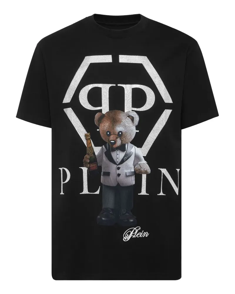 Philipp Plein T-Shirt mit Bären-Print - Schwarz Schwarz