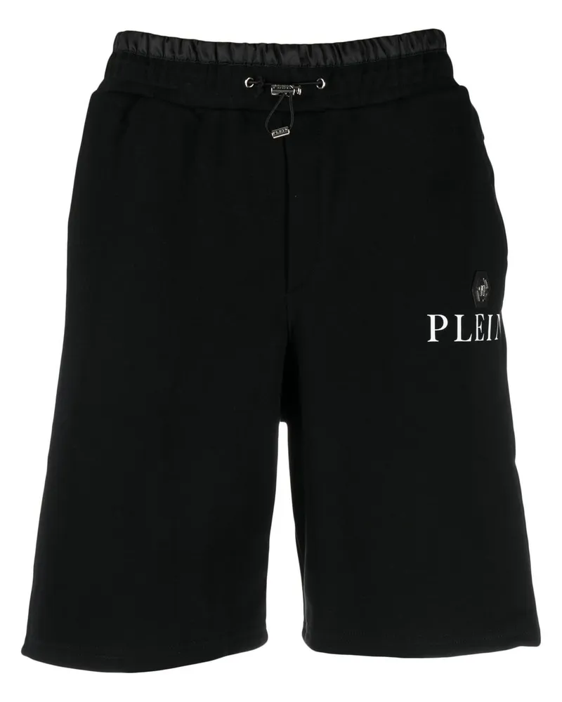 Philipp Plein Joggingshorts mit Logo-Schild - Schwarz Schwarz