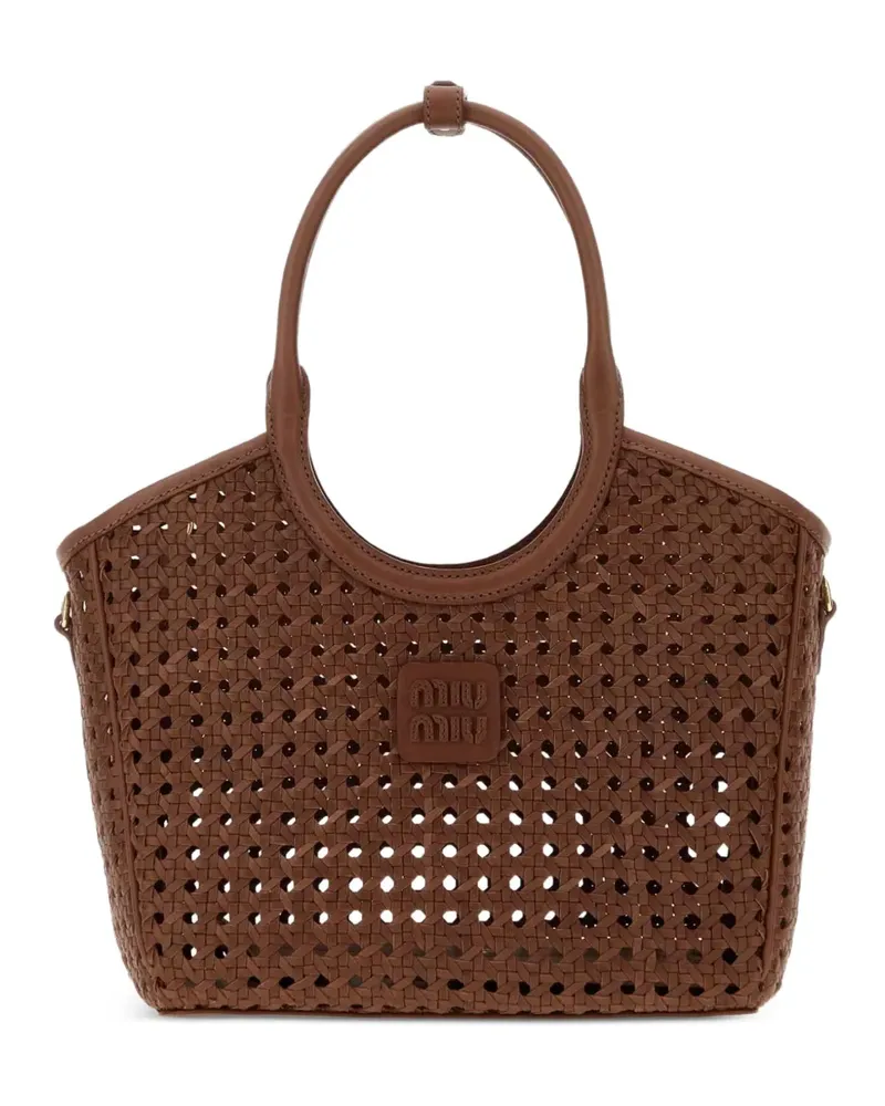 Miu Miu woven leather tote bag - Braun Braun