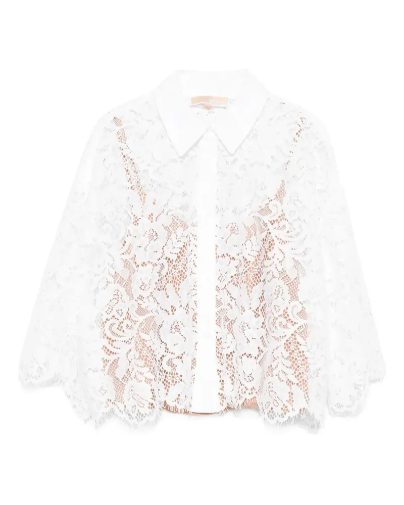 Michael Kors Hemd mit Overlay - Weiß Weiß