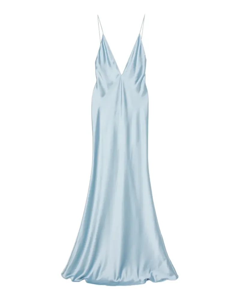 The New Arrivals Ilkyaz Ozel Claudie Maxikleid mit V-Ausschnitt - Blau Blau