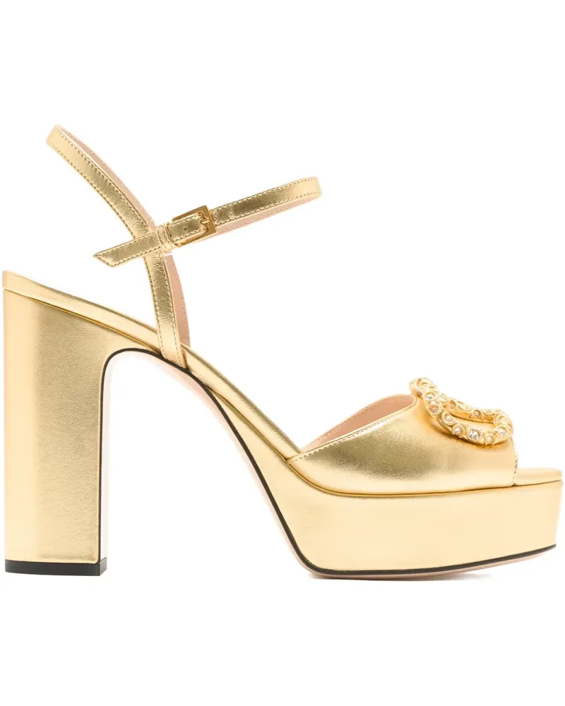 Valentino Garavani Plateau-Sandalen mit Kristallen - Gold Gold