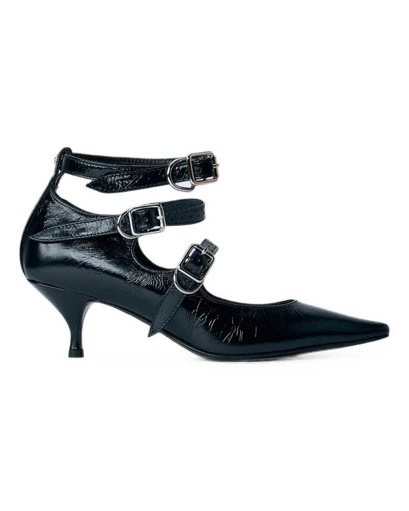 Vivienne Westwood Napoli triple buckle-fastening pointed-toe pumps - Schwarz Schwarz