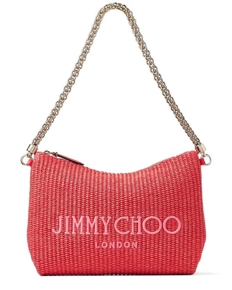 Jimmy Choo Callie Schultertasche mit Logo-Stickerei Rosa