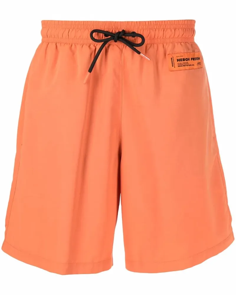 Heron Preston Badeshorts mit Logo-Patch - Orange Orange