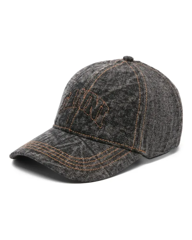 Ganni Baseballkappe mit Stickerei - Schwarz Schwarz