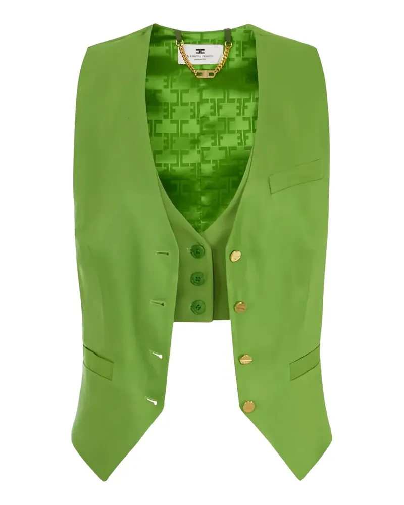 Elisabetta Franchi asymmetric double-layered waistcoat - Grün Grün