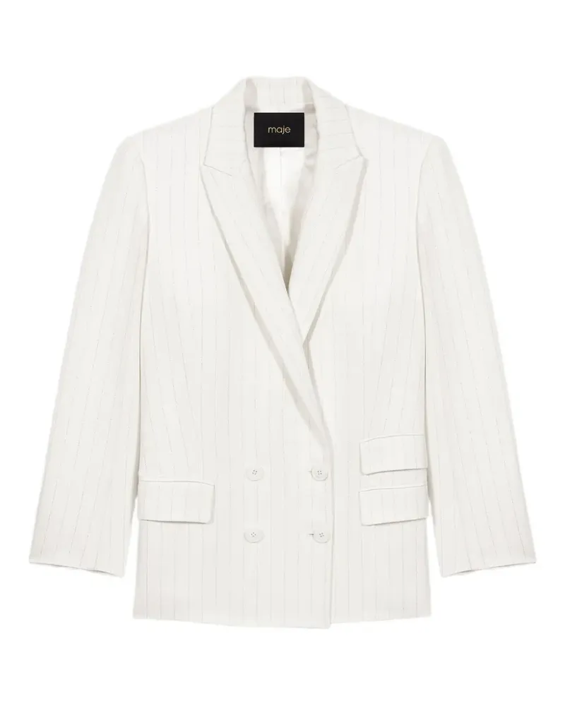 Maje Doppelreihiges Sakko mit Nadelstreifen - Weiß Weiß