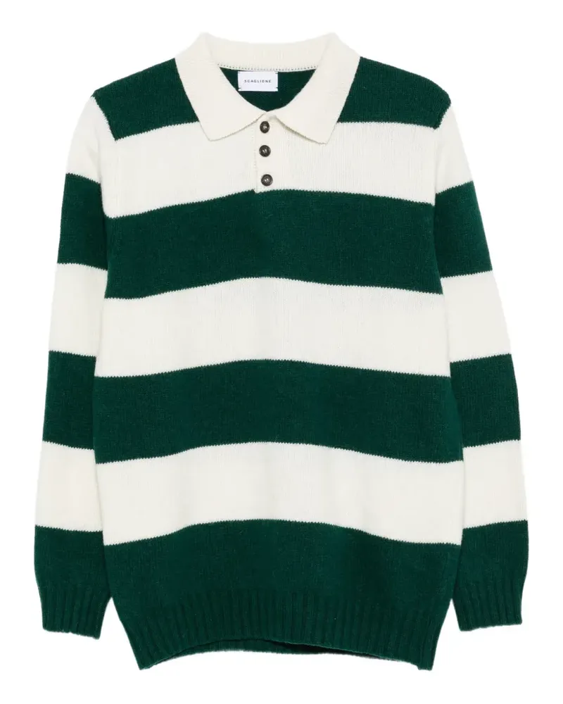 Scaglione Gestreiftes Poloshirt - Grün Grün
