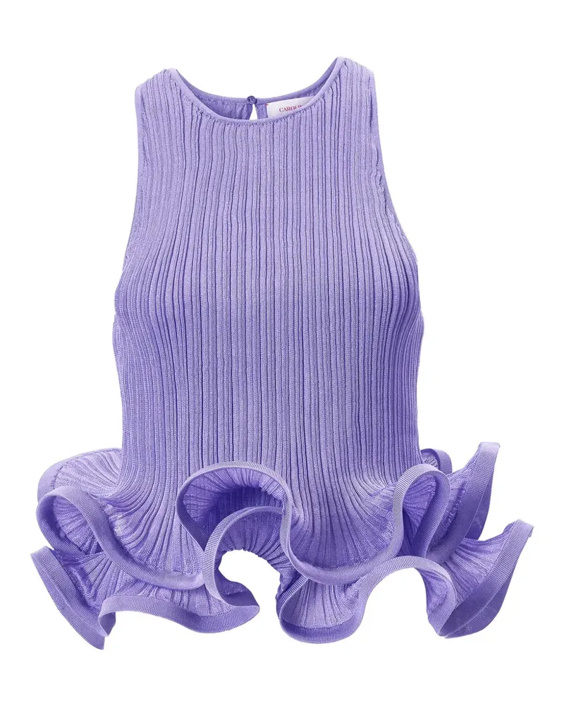 Carolina Herrera New York Top mit Rüschensaum - Violett Violett