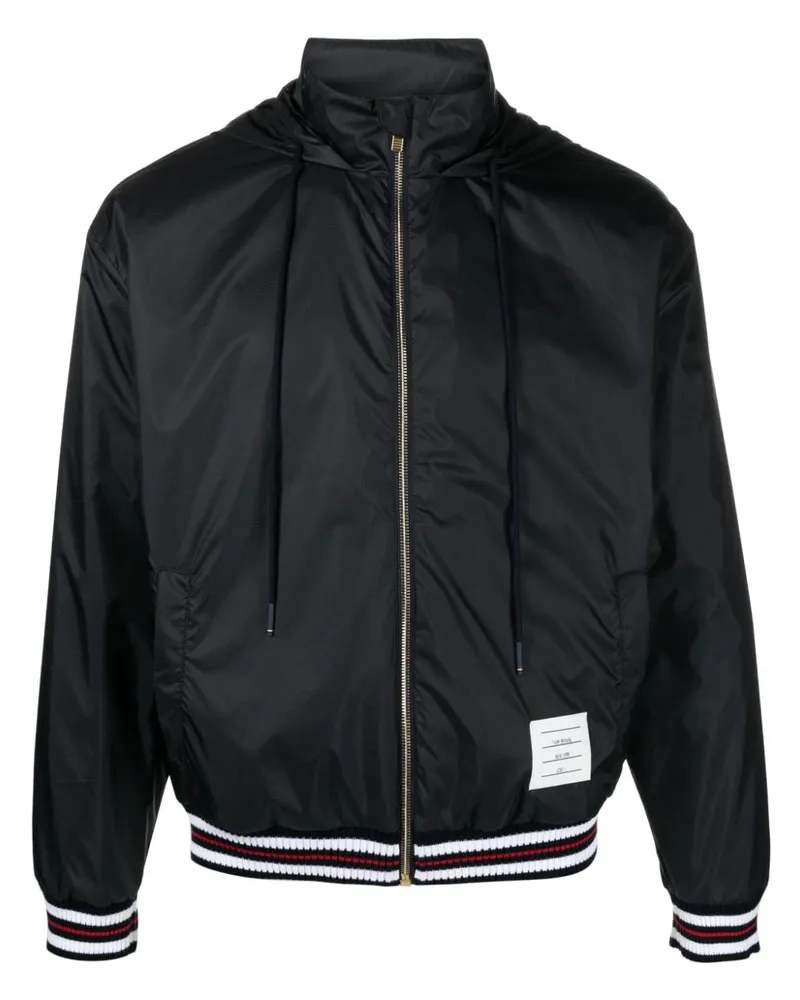 Thom Browne Leichte Ripstop-Jacke mit Logo-Patch - Blau Blau