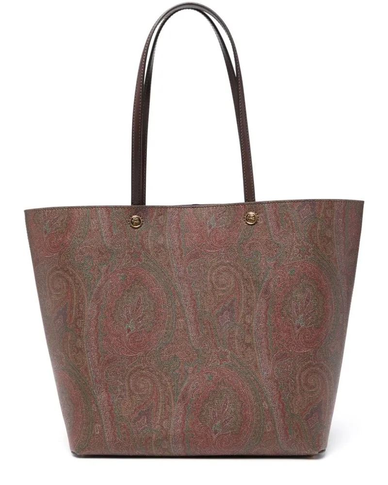 Etro Schultertasche mit Paisley-Print Braun