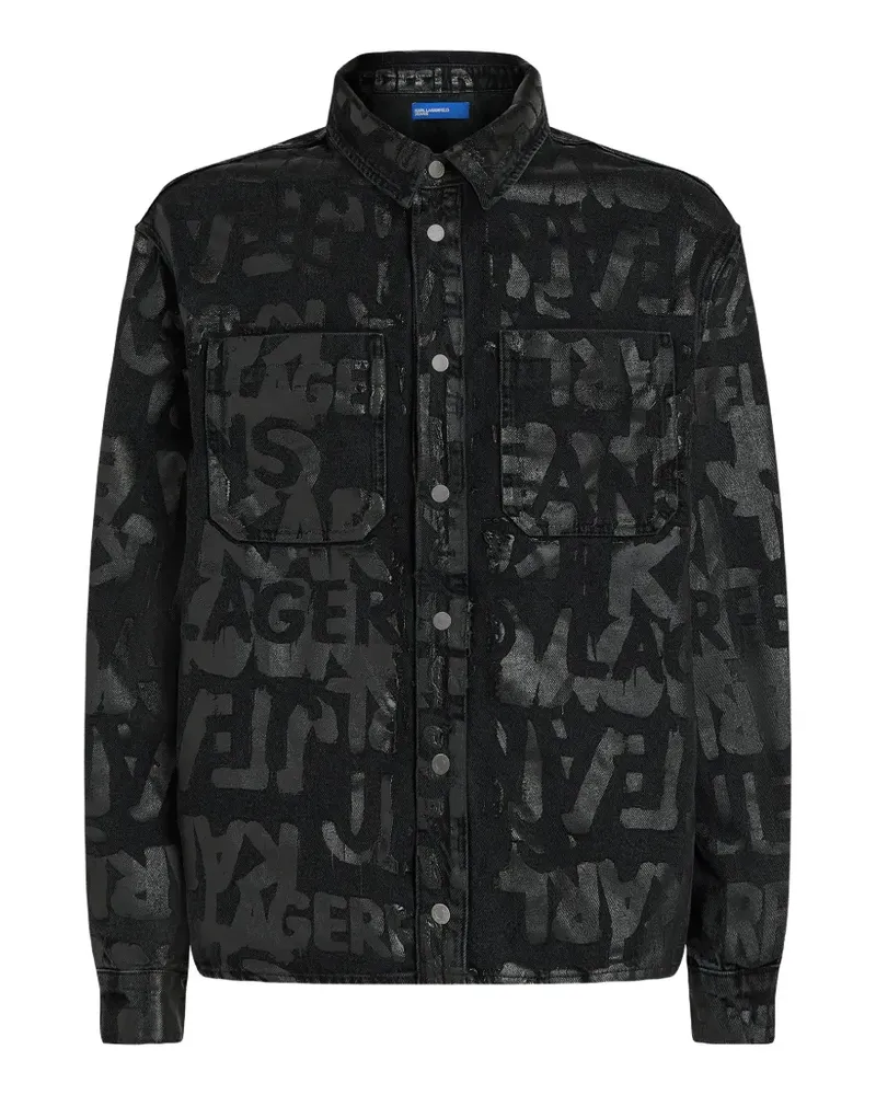 Karl Lagerfeld Hemd mit Logo-Print - Schwarz Schwarz