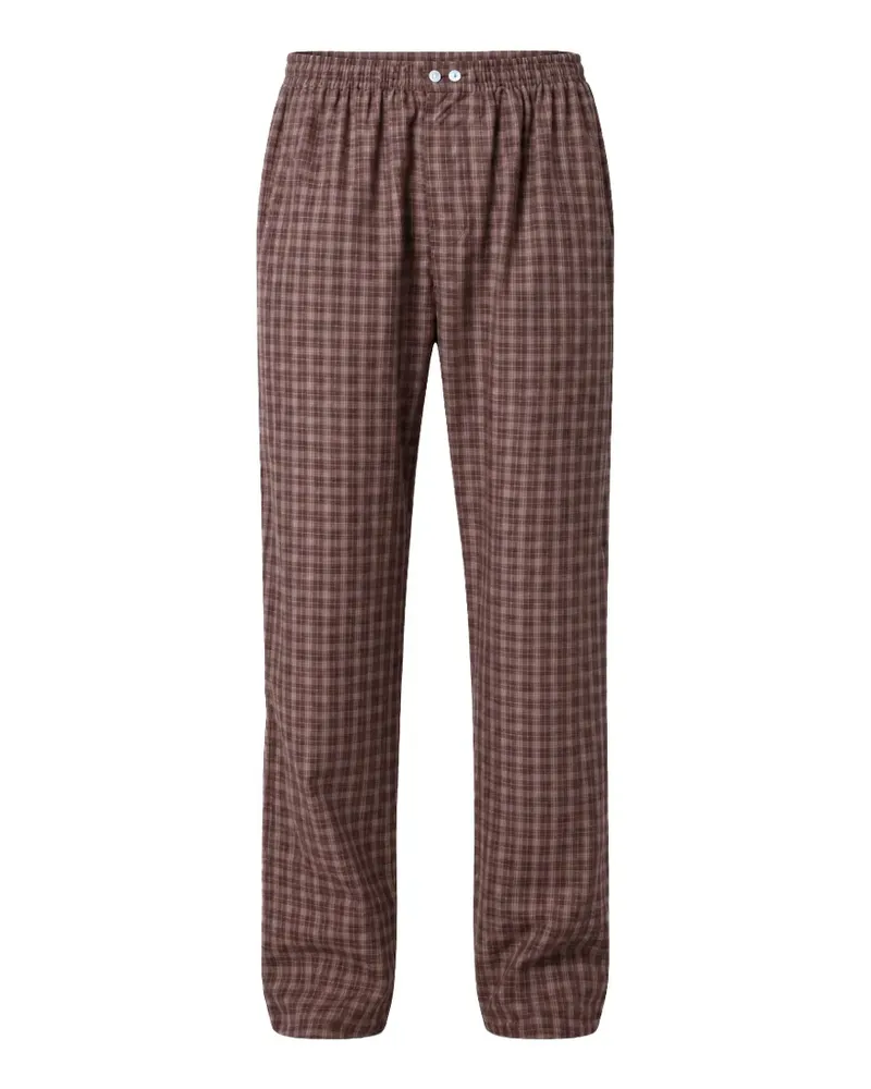 TEKLA Karierter Serra Pyjama - Braun Braun