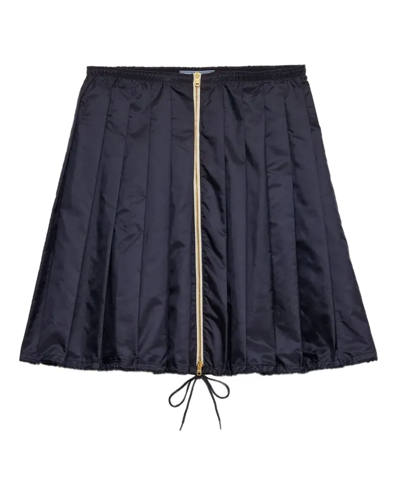 Prada Re-Nylon Minirock mit Falten - Blau Blau