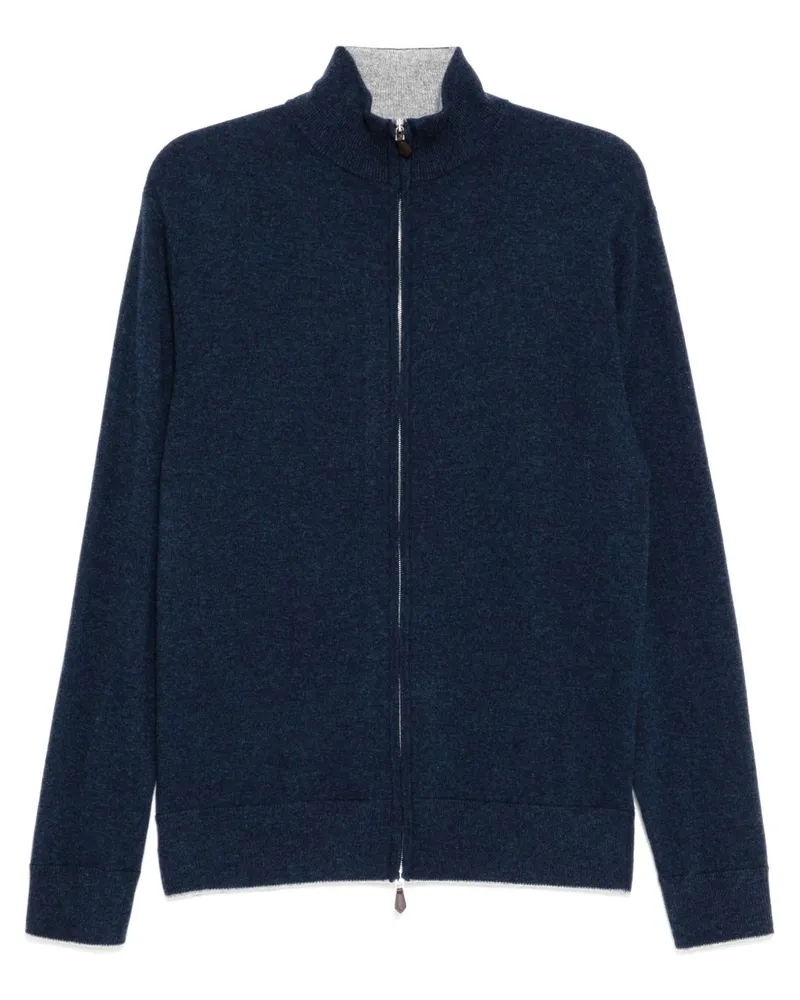 N.Peal Knightsbridge Pullover mit Reißverschluss - Blau Blau
