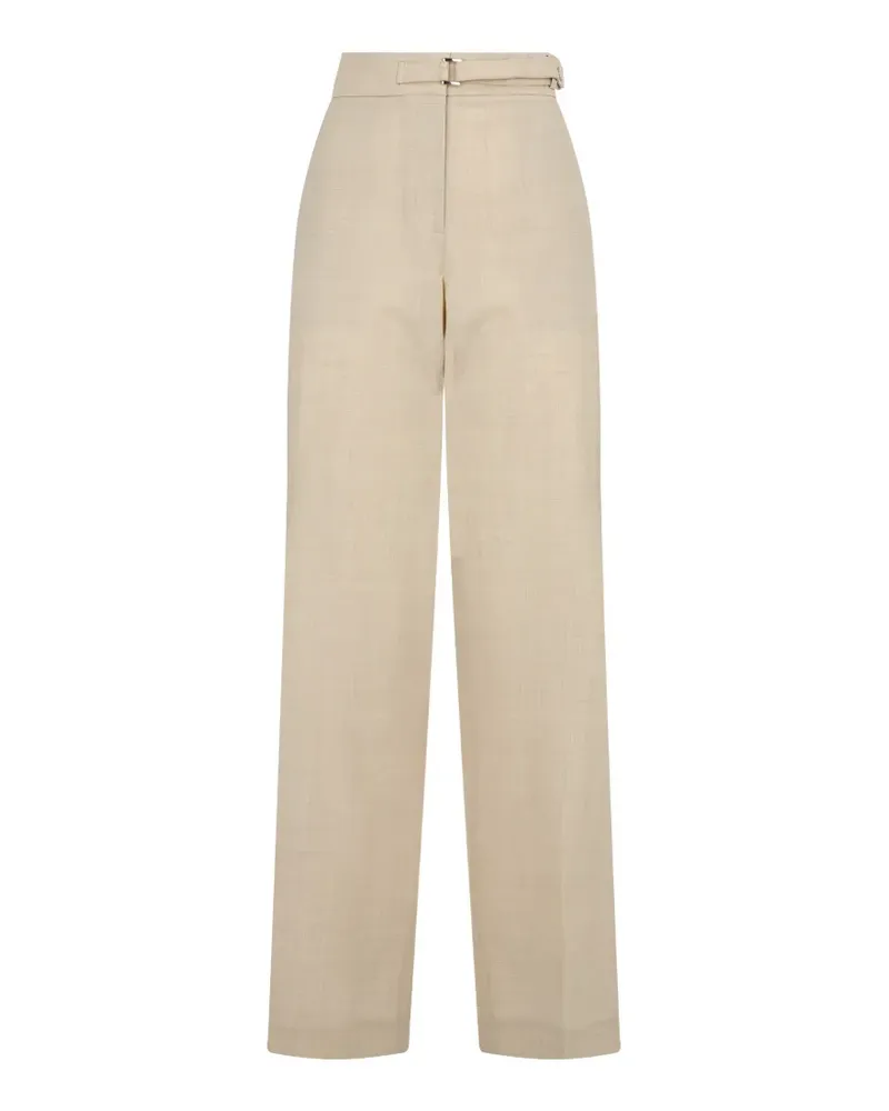 MOORER high-waisted belted trousers - Nude Nude
