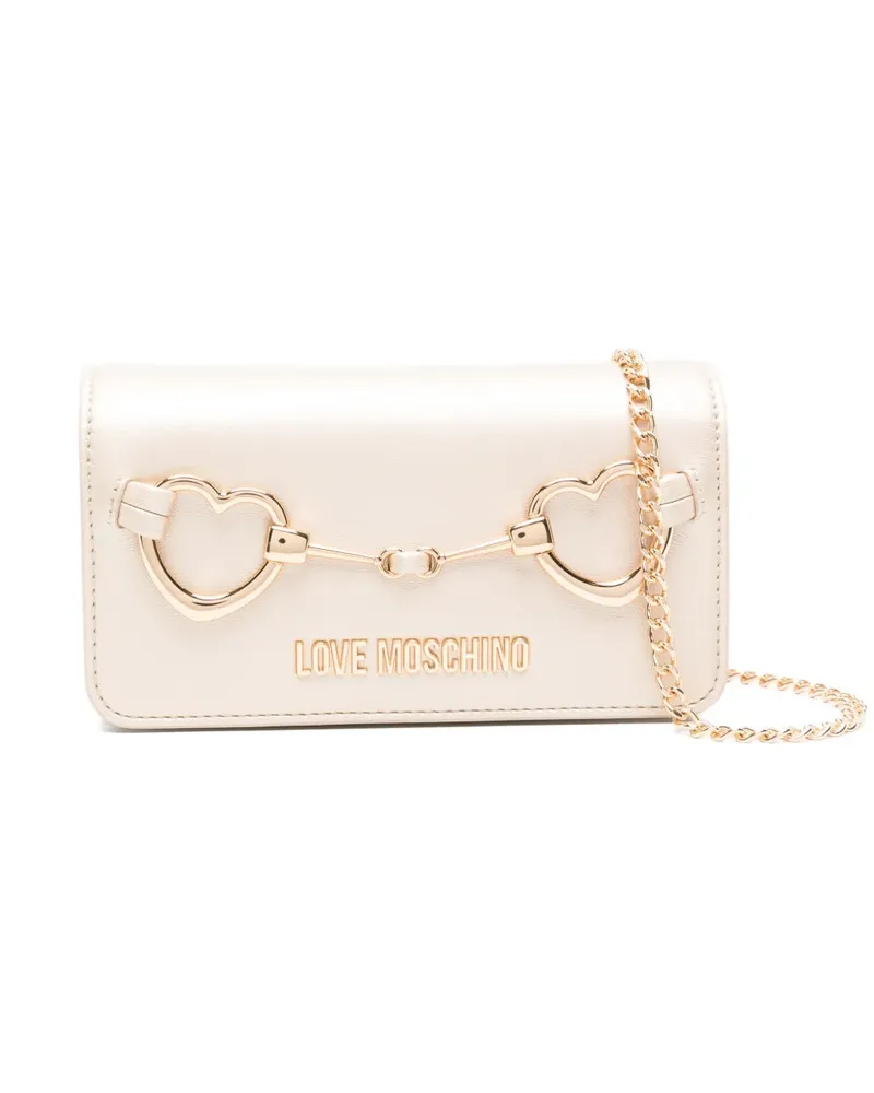 Moschino Mini Heart Clutch - Gold Gold