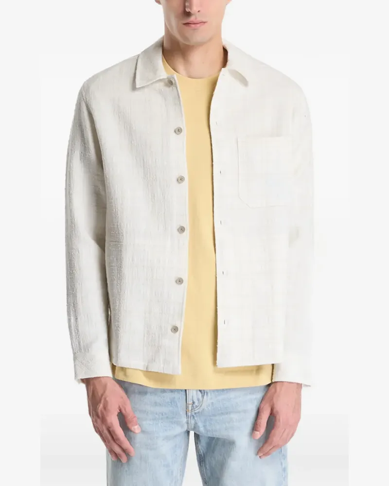 Samsøe & Samsøe Sadamon GC textured chest-pocket overshirt - Nude Nude