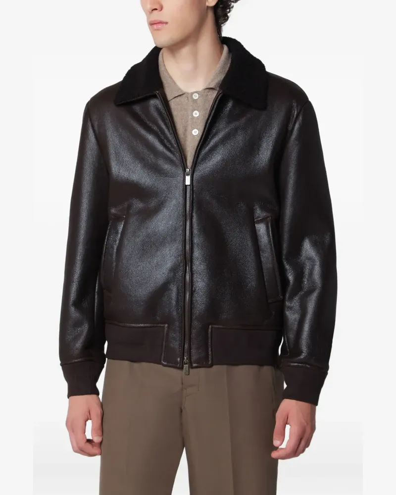Salvatore Santoro Bomberjacke mit Kragen aus Shearling - Braun Braun