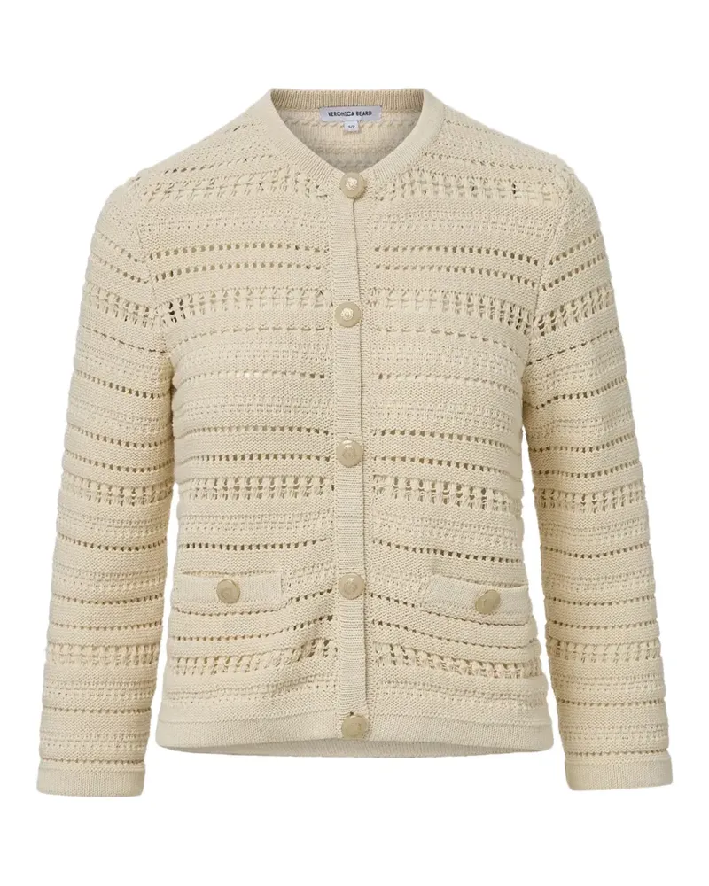 Veronica Beard Bellingham open-knit cardigan - Nude Nude