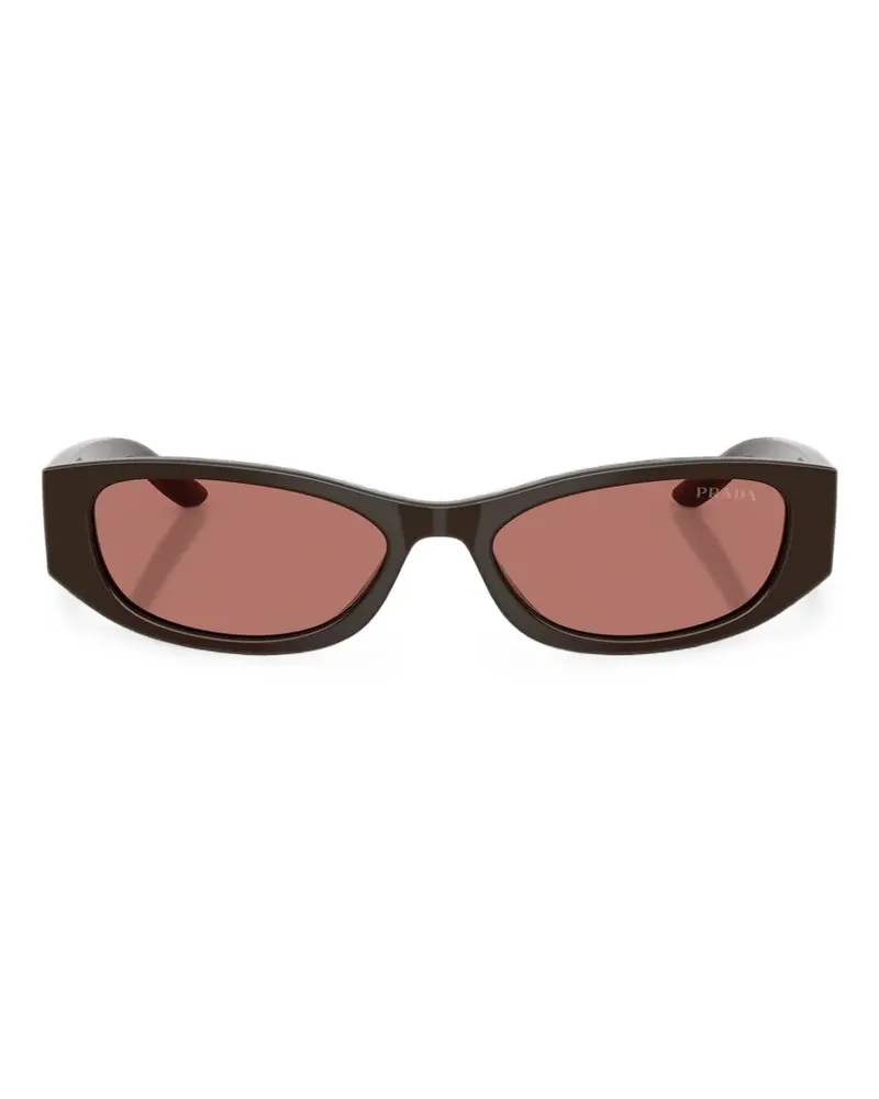 Prada Sonnenbrille mit geometrischem Gestell - Braun Braun