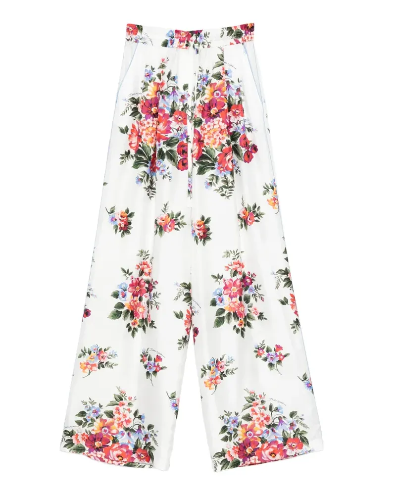 Dolce & Gabbana Hose mit Blumen-Print - Weiß Weiß