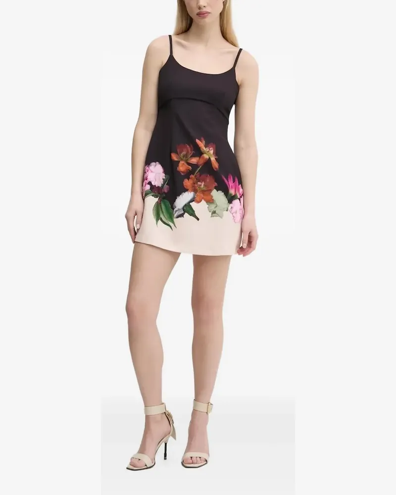Desigual Skaterkleid mit Blumen-Print - Schwarz Schwarz