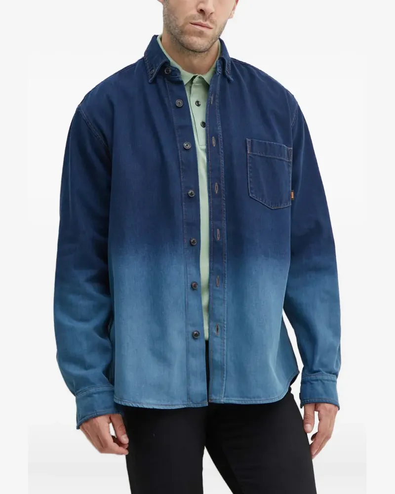 HUGO BOSS Jeanshemd mit Ombré-Effekt - Blau Blau