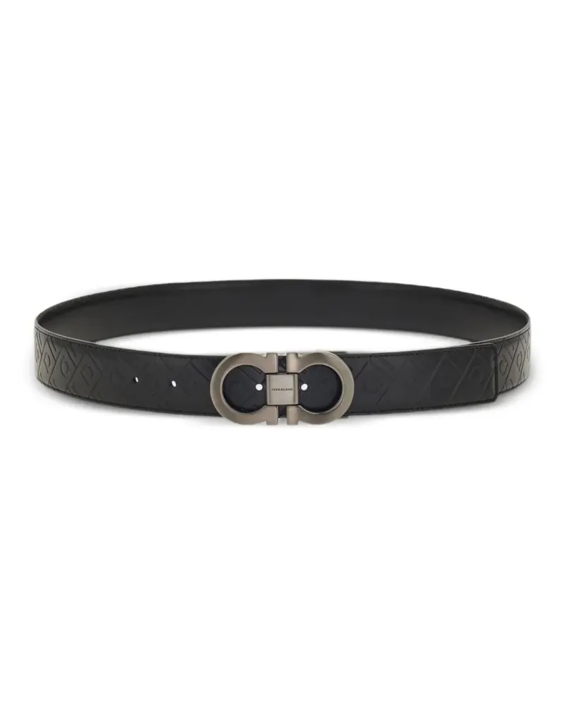 Ferragamo Wendbarer Gancini Gürtel - Schwarz Schwarz